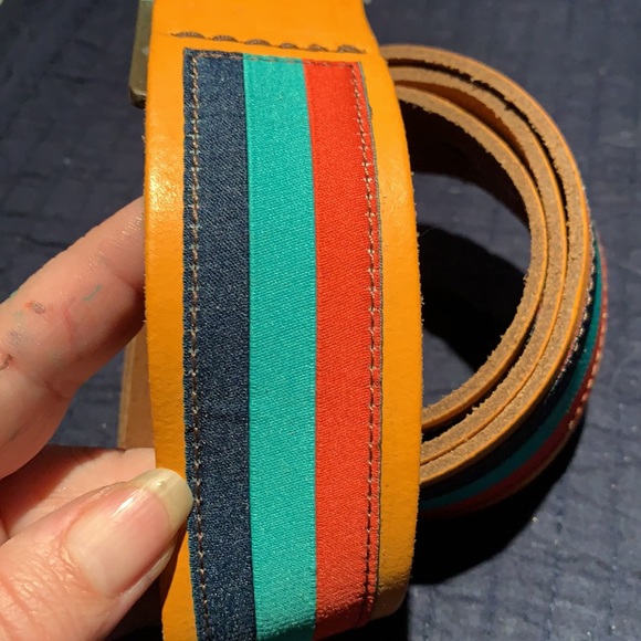 Fly London Tri-Colour Bert Cloth and Leather Belt - Picture 3 of 6